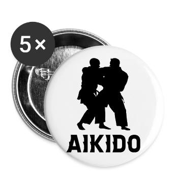 Aikido - Buttons large 2.2''/56 mm (5-pack) - white - Front