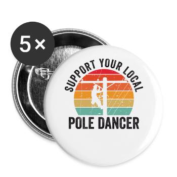 American Lineman Powerline Worker Design - Buttons large 2.2''/56 mm (5-pack) - white - Front