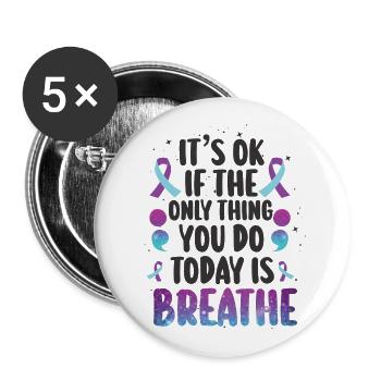 Mental Health Warrior Purple and Turquoise - Buttons large 2.2''/56 mm (5-pack) - white - Front