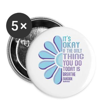 Mental Health Warrior Purple and Turquoise - Buttons large 2.2''/56 mm (5-pack) - white - Front