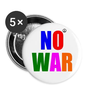 No war - Buttons groß 56 mm (5er Pack) - Weiß - Vorne