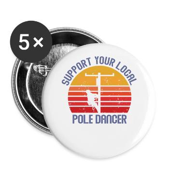 American Lineman Powerline Worker Design - Buttons large 2.2''/56 mm (5-pack) - white - Front