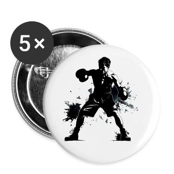 Boxing - Buttons large 2.2''/56 mm (5-pack) - white - Front