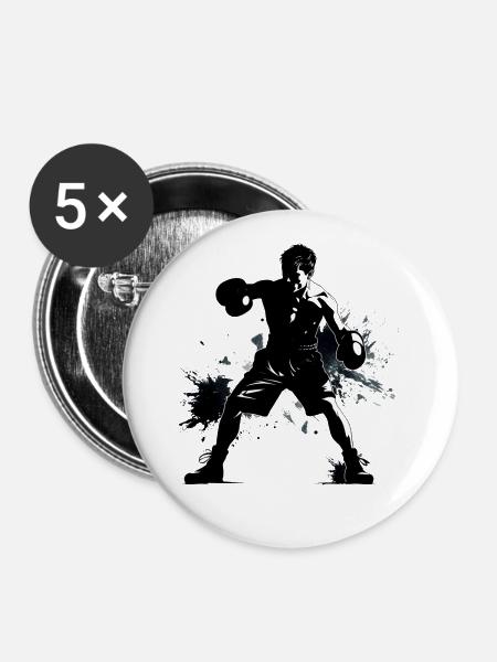 Boxen - Buttons groß 56 mm (5er Pack) - Weiß