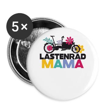 Lastenrad Mama Fahrrad Cargobike - Buttons groß 56 mm (5er Pack) - Weiß - Vorne