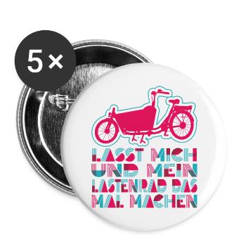 Cargo Bike Retro Cargo Bike Cargobike - Buttons large 2.2''/56 mm (5-pack) - white - Front