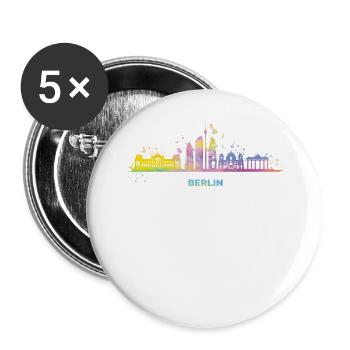 Skyline Colorful Berlin Cityscape Berlin - Buttons large 2.2''/56 mm (5-pack) - white - Front