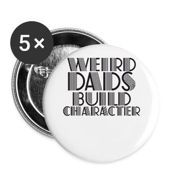 Papas bizarres Maquillage Personnage Drôle Papa - Lot de 5 grands badges (56 mm) - blanc - Devant