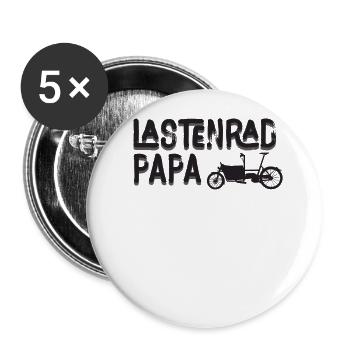 Vélo Cargo Papa Vélo Rétro Cargobike - Lot de 5 grands badges (56 mm) - blanc - Devant