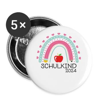 Back to School First Day of School School Child 2024 - Buttons large 2.2''/56 mm (5-pack) - white - Front