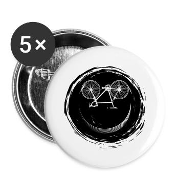 Bicycle Face - Buttons large 2.2''/56 mm (5-pack) - white - Front