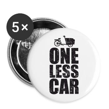 Ein Auto Weniger Fahrrad Vintage Cargobike - Buttons groß 56 mm (5er Pack) - Weiß - Vorne