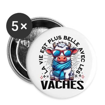 Drôle Fermier Citation Agriculteur Cool Fermier - Lot de 5 grands badges (56 mm) - blanc - Devant