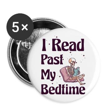 I read skeleton after bedtime - Buttons large 2.2''/56 mm (5-pack) - white - Front