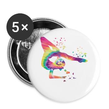 Gymnast With Floor Rhythmic Gymnastics - Buttons large 2.2''/56 mm (5-pack) - white - Front