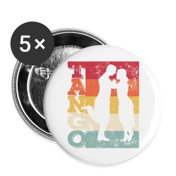 Argentine Tango Dancing Milonga Vals - Buttons large 2.2''/56 mm (5-pack) - white - Front