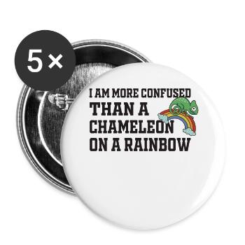 Ich Bin Verwirrter Als Ein Chamäleon - Buttons groß 56 mm (5er Pack) - Weiß - Vorne
