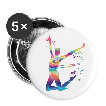 Gymnastikreifen Reifen Rhythmische Sportgymnastik - Buttons groß 56 mm (5er Pack) - Weiß - Vorne
