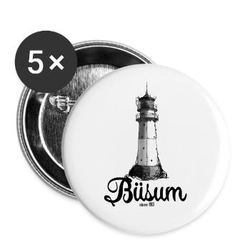 Büsum Leuchttürme - Nordsee Nordseeküste - Buttons groß 56 mm (5er Pack) - Weiß - Vorne