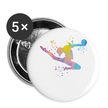 Gymnast with ball rhythmic gymnastics - Buttons large 2.2''/56 mm (5-pack) - white - Front