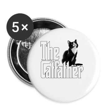 Cat Father The Catfather Crazy Cat Dad Dad - Buttons large 2.2''/56 mm (5-pack) - white - Front