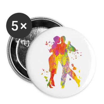 Argentine Tango Dancing Milonga Vals - Buttons large 2.2''/56 mm (5-pack) - white - Front