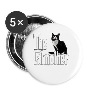 Katze Mutter The Catmother Crazy Cat Mom Mama - Buttons large 2.2''/56 mm (5-pack) - white - Front