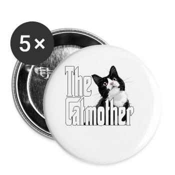 Katze Mutter La Catmother Chat Crazy Maman Maman - Lot de 5 grands badges (56 mm) - blanc - Devant