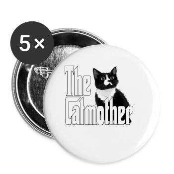 Katze Mutter La Catmother Chat Crazy Maman Maman - Lot de 5 grands badges (56 mm) - blanc - Devant
