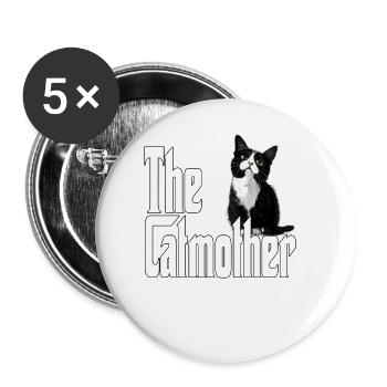 Katze Mutter La Catmother Chat Crazy Maman Maman - Lot de 5 grands badges (56 mm) - blanc - Devant