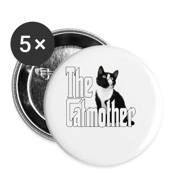 Katze Mutter La Catmother Chat Crazy Maman Maman - Lot de 5 grands badges (56 mm) - blanc - Devant