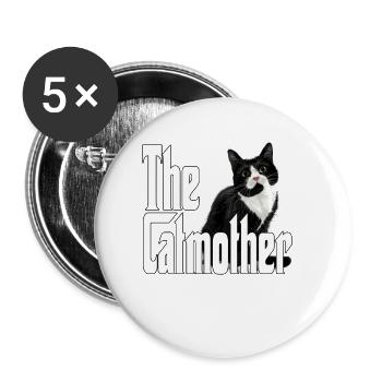 Katze Mutter La Catmother Chat Crazy Maman Maman - Lot de 5 grands badges (56 mm) - blanc - Devant