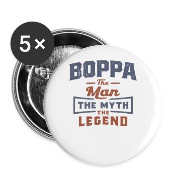 Boppa The Man The Myth The Legend - Grandparents - Buttons large 2.2''/56 mm (5-pack) - white - Front
