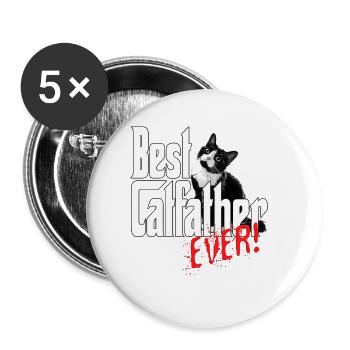 Chat Papa Meilleur Catfather Jamais Fou Chat Père Kitty - Lot de 5 grands badges (56 mm) - blanc - Devant