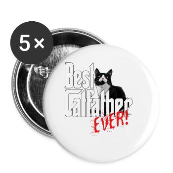 Chat Papa Meilleur Catfather Jamais Fou Chat Père Kitty - Lot de 5 grands badges (56 mm) - blanc - Devant