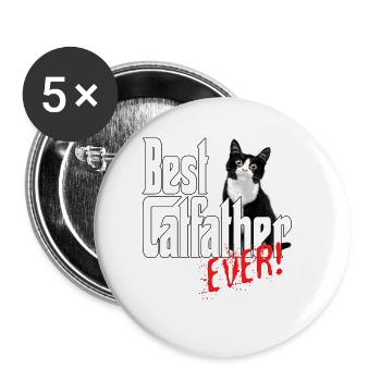Chat Papa Meilleur Catfather Jamais Fou Chat Père Kitty - Lot de 5 grands badges (56 mm) - blanc - Devant