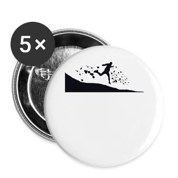 Trail Runner Cross Trail Bergläufer - Buttons groß 56 mm (5er Pack) - Weiß - Vorne