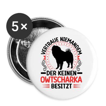 Ovcharka Own a Caucasian Ovcharka - Buttons large 2.2''/56 mm (5-pack) - white - Front