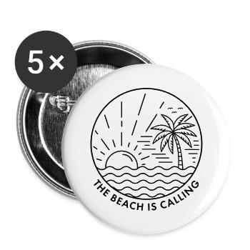 La plage vous appelle - Lot de 5 grands badges (56 mm) - blanc - Devant