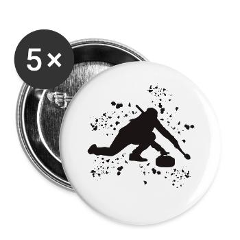Curler Winter Sports Curling - Buttons groß 56 mm (5er Pack) - Weiß - Vorne