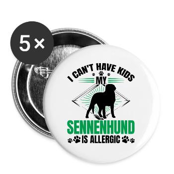 Bouvier Allergie Bouvier Suisse - Lot de 5 grands badges (56 mm) - blanc - Devant