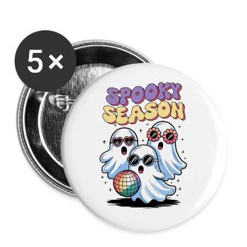 Geist Halloween Spooky Season - Buttons groß 56 mm (5er Pack) - Weiß - Vorne