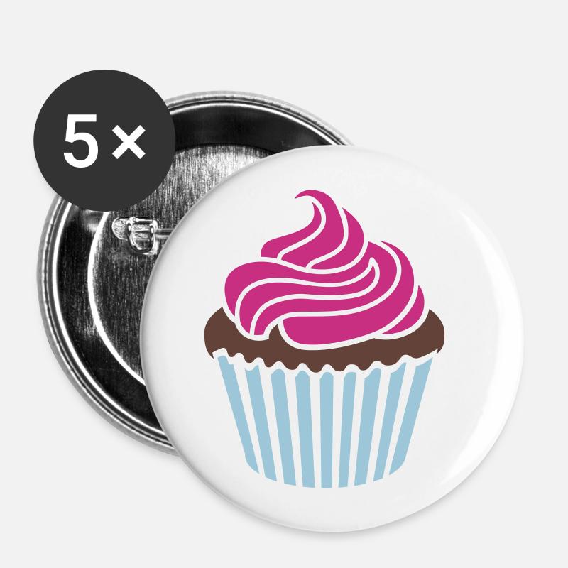 Cupcake - Buttons large 2.2''/56 mm (5-pack) - white