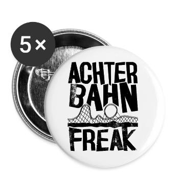 Achterbahn Freak I Achterbahn Design Vintage - Buttons groß 56 mm (5er Pack) - Weiß - Vorne