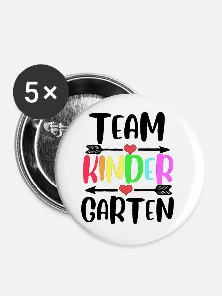 Kindergarten Team - Buttons groß 56 mm (5er Pack) - Weiß