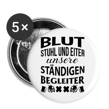 Krankenschwester Krankenpfleger - Buttons groß 56 mm (5er Pack) - Weiß - Vorne