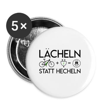 Ebike E-Bike Pedelec Geschenk Fahrrad eMTB - Buttons groß 56 mm (5er Pack) - Weiß - Vorne