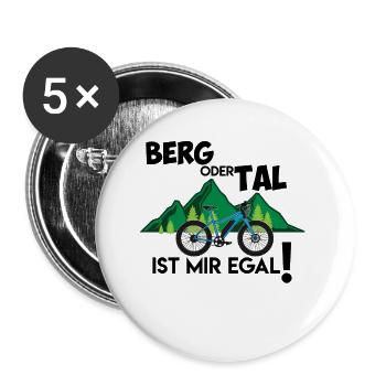 Ebike E-Bike Pedelec Geschenk Fahrrad eMTB - Buttons groß 56 mm (5er Pack) - Weiß - Vorne