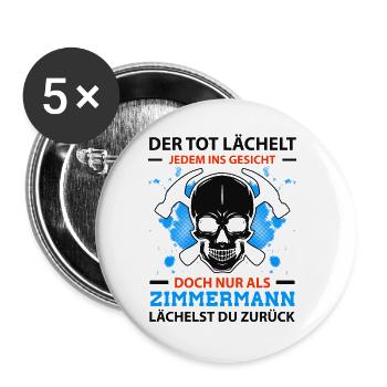 Zimmermann - Buttons groß 56 mm (5er Pack) - Weiß - Vorne