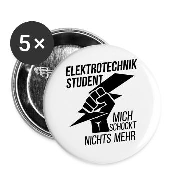 Elektrotechnik Student - Buttons groß 56 mm (5er Pack) - Weiß - Vorne
